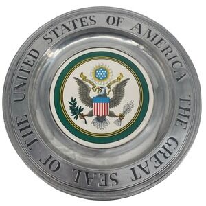 VTG Wilton Columbia PA The Great Seal of United States of America - PEWTER PLATE